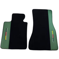 Black Floor Mats for BMW F74 Gran Coupe (2025-2026) with Green Leather ER56 Performance