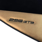 Black Floor Mats for Ferrari 296 GTB (2022-2024) with Gold Leather
