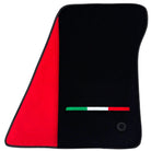 Black Floor Mats for Ferrari 296 GTB with Red Alcantara Borders | Italian Edition - AutoWin
