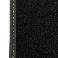 Black Floor Mats for Lamborghini Aventador SV with Alcantara Leather | Yellow Edition