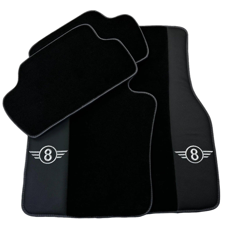 Black Floor Mats for Mini Cabrio F57 Convertible (2016-2023) with Gray Trim - AutoWin