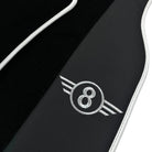 Black Floor Mats for Mini Cabrio F57 Convertible (2016-2023) with Leather | White Trim - AutoWin