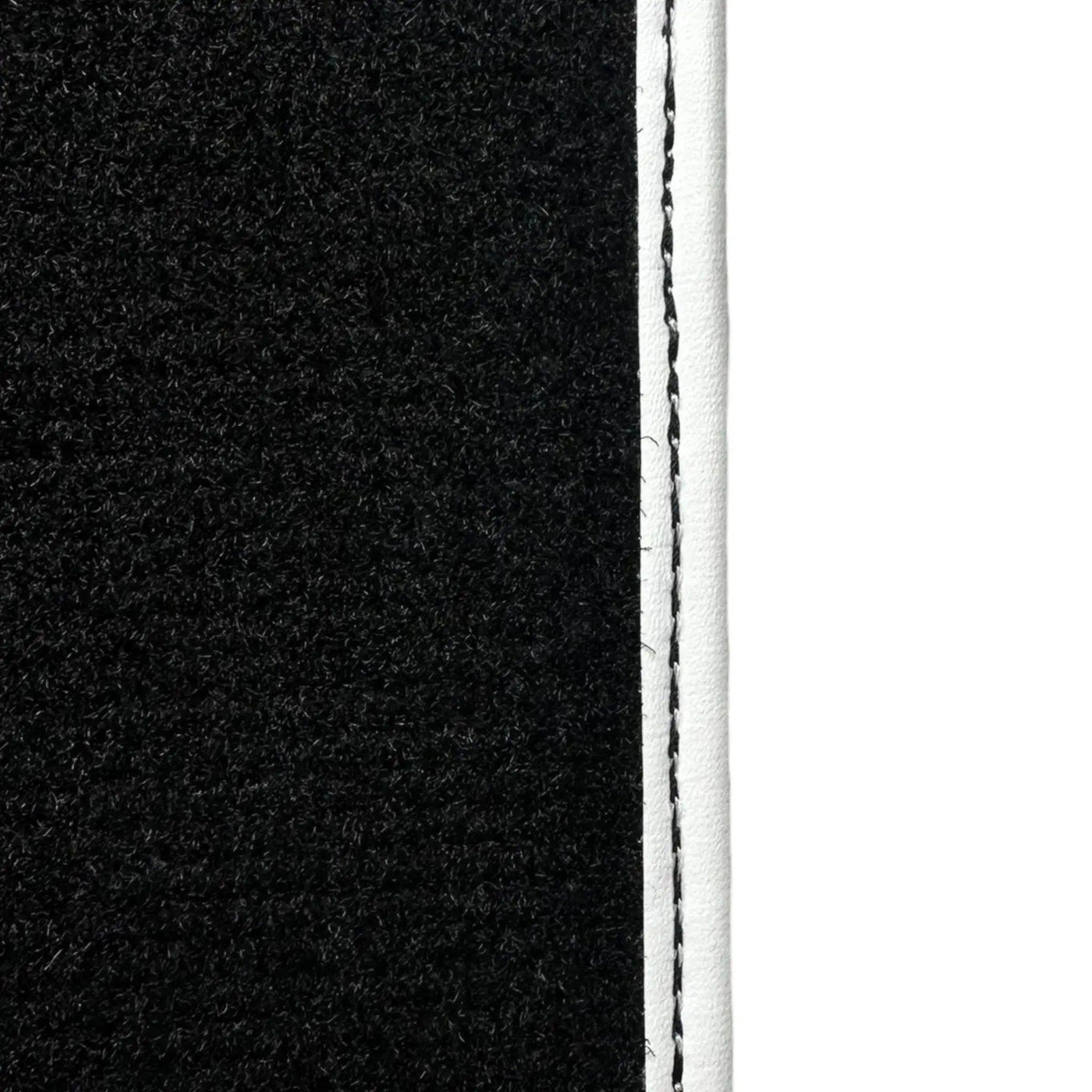 Black Floor Mats for Mini Cabrio F57 Convertible (2016-2023) with Leather | White Trim - AutoWin