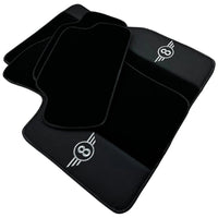 Black Floor Mats for Mini Cabrio R52 Convertible (2004-2009) with Leather - AutoWin