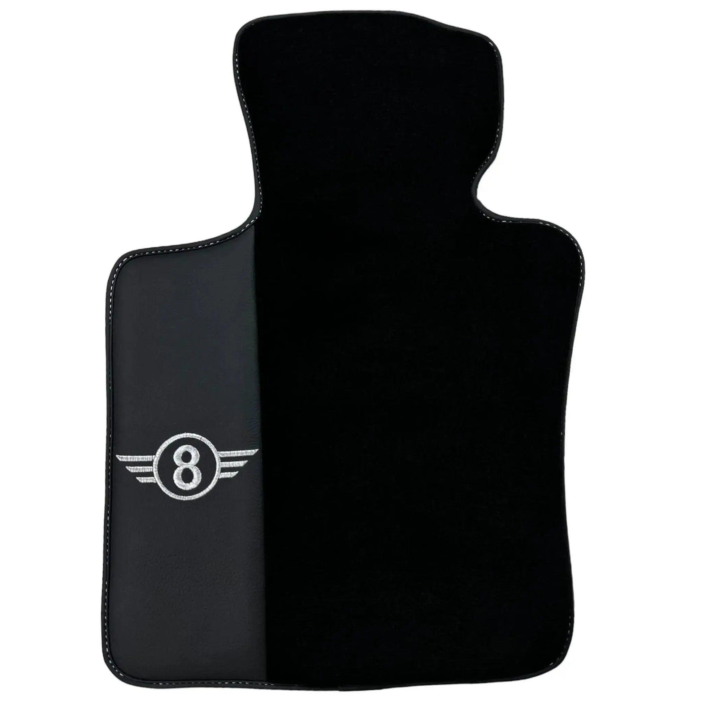 Black Floor Mats for Mini Cabrio R52 Convertible (2004-2009) with Leather - AutoWin