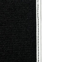 Black Floor Mats for Mini Cabrio R56 Convertible (2009-2016) with Leather | White Trim - AutoWin