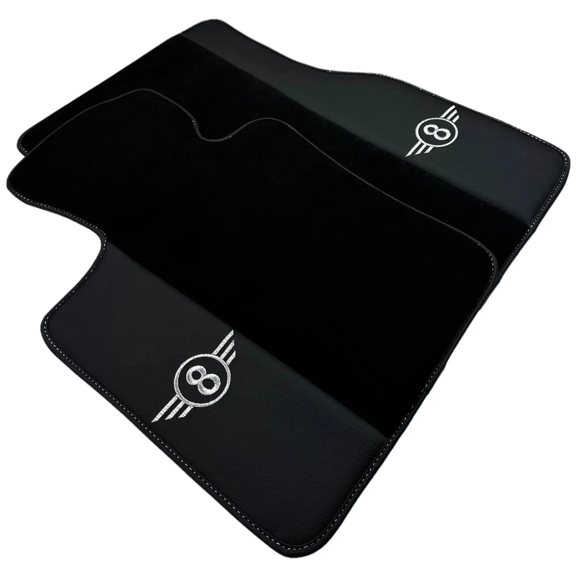 Black Floor Mats for Mini Clubman F54 (2015-2019) with Leather - AutoWin