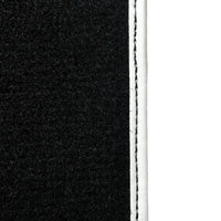 Black Floor Mats for Mini Countryman F60 (2017-2023) with Leather | White Trim - AutoWin