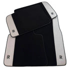 Black Floor Mats for Rolls Royce Cullinan (2018–2025) with Gray Leather Borders