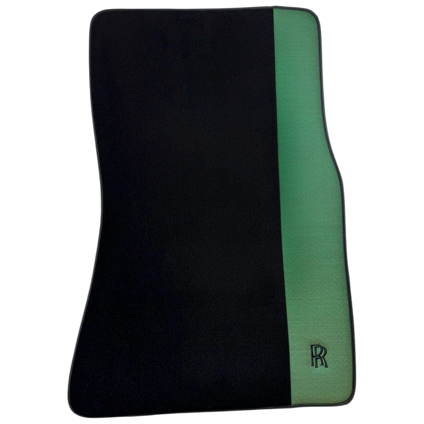 Black Floor Mats for Rolls Royce Dawn (2016-2023) with Green Leather