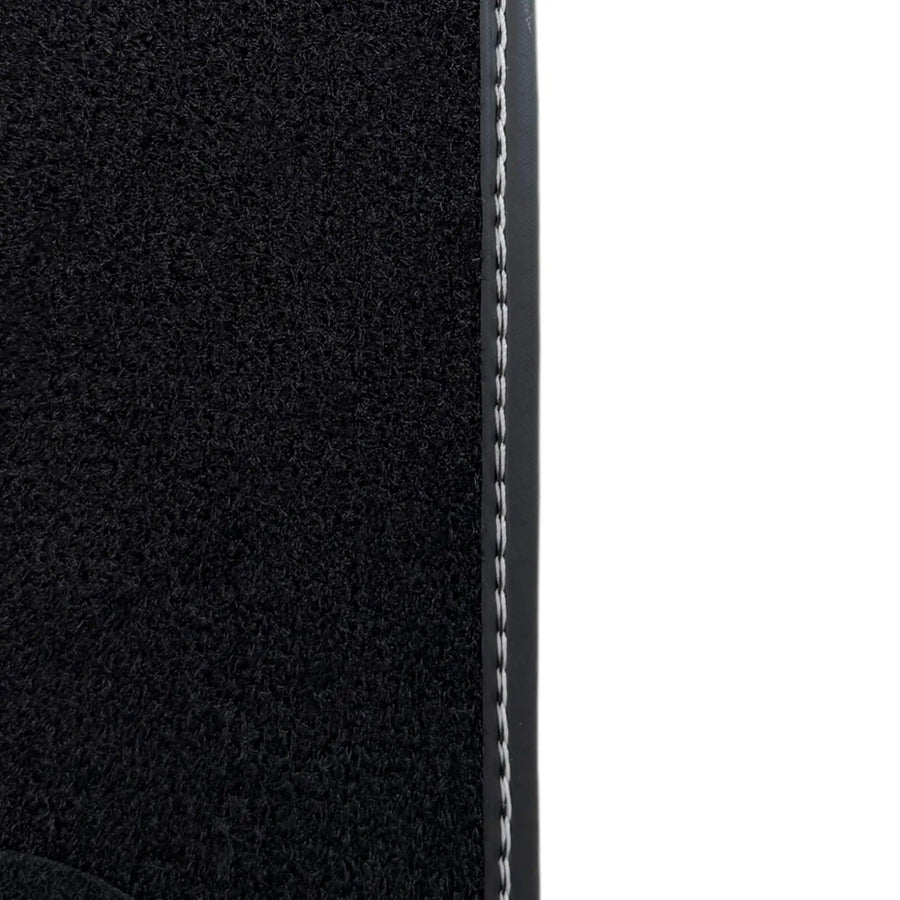 Black Floor Mats for Rolls Royce Phantom Drophead Coupe 2007-2016 with Gray Leather Borders
