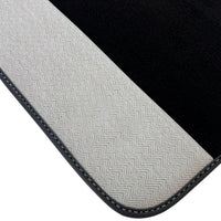 Black Floor Mats for Rolls Royce Phantom Drophead Coupe (2007-2016) with Gray Leather Borders