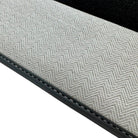 Black Floor Mats for Rolls Royce Phantom Sedan (2003-2016) with Gray Leather Borders
