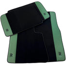 Black Floor Mats for Rolls Royce Phantom Sedan (2003-2016) with Green Leather