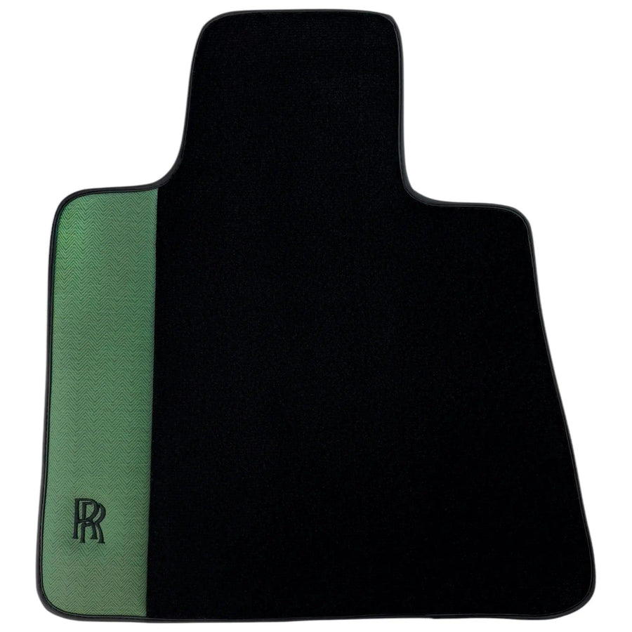Black Floor Mats for Rolls Royce Shadow (1965-1977) with Green Leather