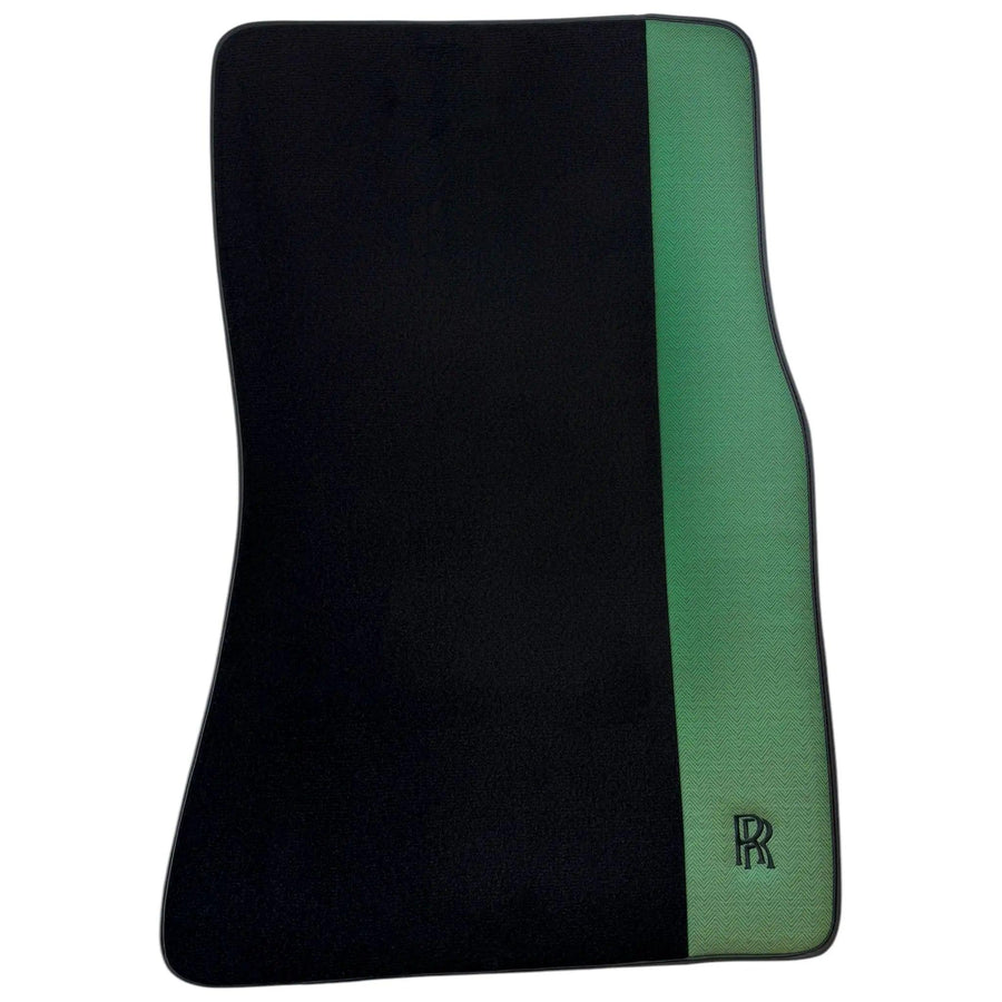 Black Floor Mats for Rolls Royce Spectre (2023-2024) with Green Leather
