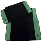 Black Floor Mats for Rolls Royce Wraith (2013–2023) with Green Leather