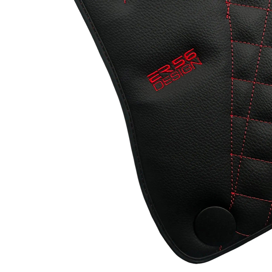 Black Leather Floor Mats For Mercedes Benz A-Class W168 (1997-2004) | ER56 Design - AutoWin