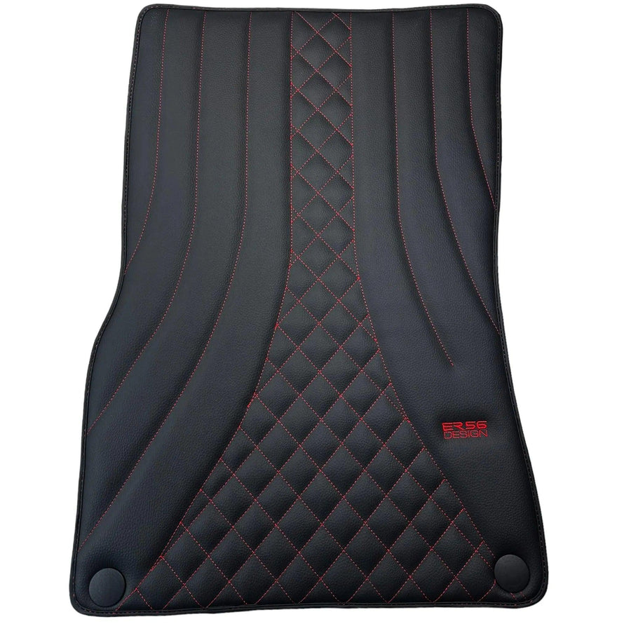 Black Leather Floor Mats For Mercedes Benz B-Class W247 (2019-2023) | ER56 Design - AutoWin