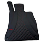 Black Leather Floor Mats For Mercedes Benz CL-Class C215 Coupe (1999-2006) | ER56 Design - AutoWin