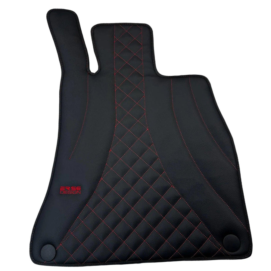 Black Leather Floor Mats For Mercedes Benz CLA-Class C118 Coupe (2020-2023) Hybrid | ER56 Design - AutoWin