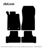 Black Leather Floor Mats For Mercedes Benz CLK-Class A208 Convertible (1998-2003) | ER56 Design - AutoWin