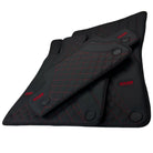 Black Leather Floor Mats For Mercedes Benz CLK-Class A209 Convertible (2003-2010) | ER56 Design - AutoWin