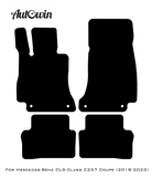 Black Leather Floor Mats For Mercedes Benz CLS-Class C257 Coupe (2018-2023) | ER56 Design - AutoWin