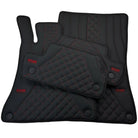 Black Leather Floor Mats For Mercedes Benz E-Class S213 Estate (2020-2023) | ER56 Design - AutoWin