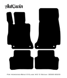 Black Leather Floor Mats For Mercedes Benz E-Class W213 Sedan (2020-2023) | ER56 Design - AutoWin