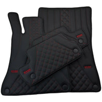Black Leather Floor Mats For Mercedes Benz EQS-Class V297 (2021-2023) | ER56 Design - AutoWin