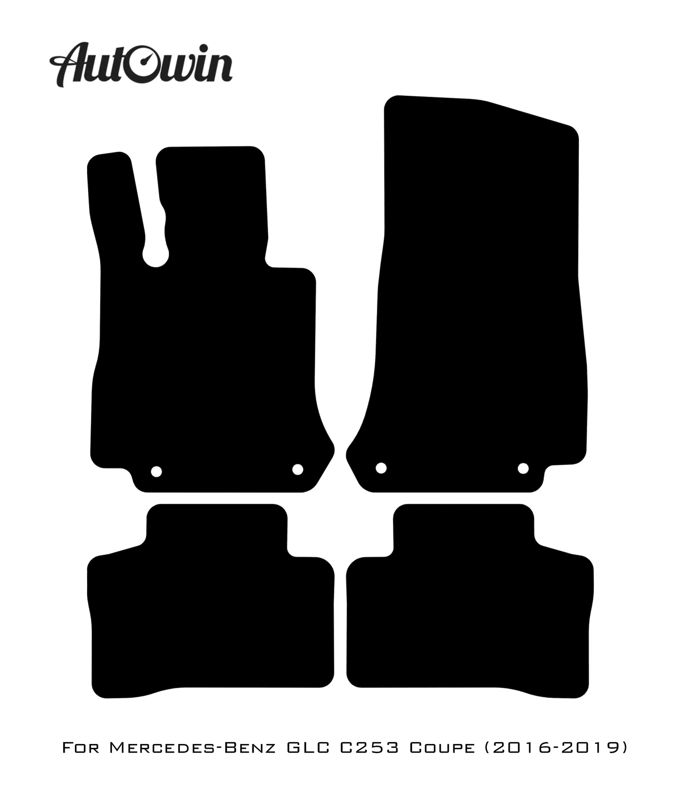 Black Leather Floor Mats For Mercedes Benz GLC-Class C253 Coupe (2016-2019) | ER56 Design - AutoWin