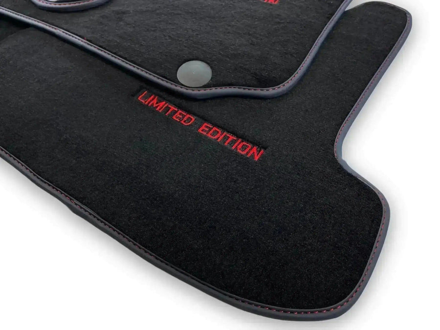 Black Leather Floor Mats For Mercedes Benz GLK-Class X204 (2012-2015) | ER56 Design - AutoWin