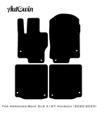 Black Leather Floor Mats For Mercedes Benz GLS-Class X167 Maybach (2020-2023) | ER56 Design - AutoWin