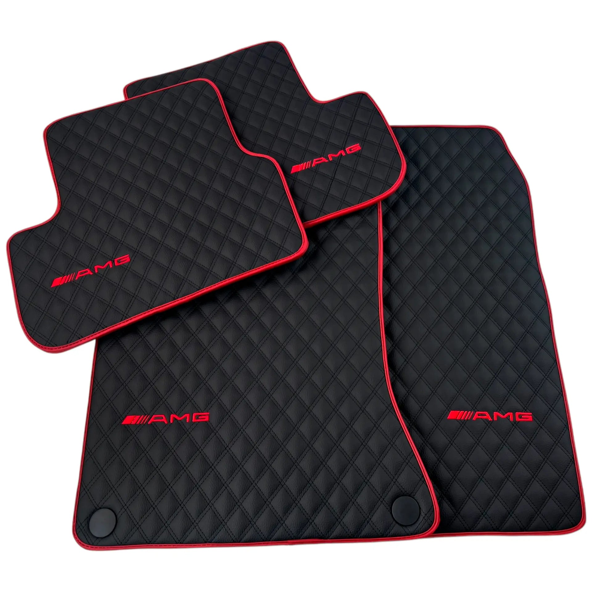 Premium Black Leather Floor Mats for Mercedes CLA C117 (2013-2019)
