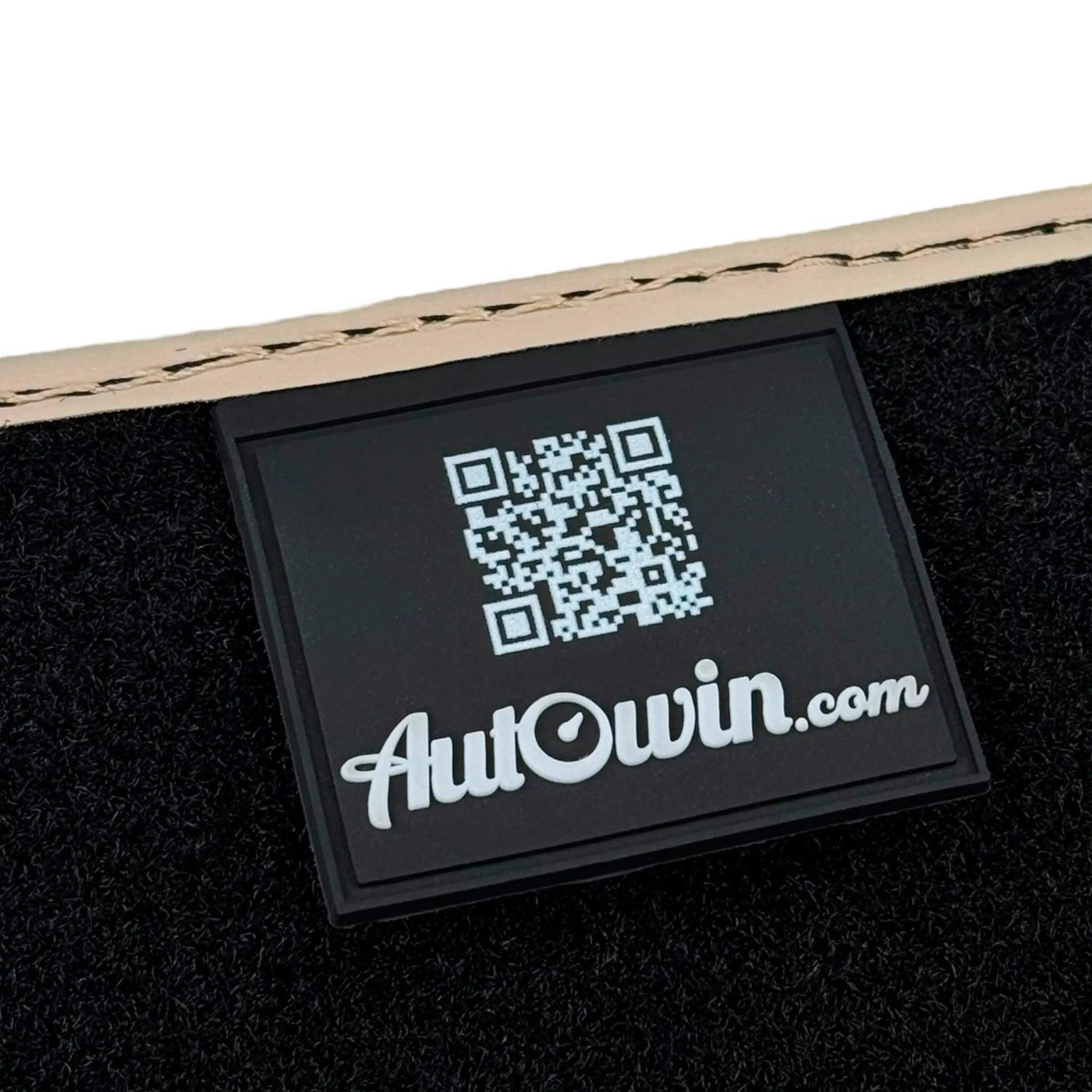 Black Stitched Leather Floor Mats for Maserati GranCabrio MC (2013-2019) | Beige Trim - AutoWin