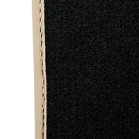 Black Stitched Leather Floor Mats for Maserati GranTurismo Sport (2012-2019) | Beige Trim - AutoWin
