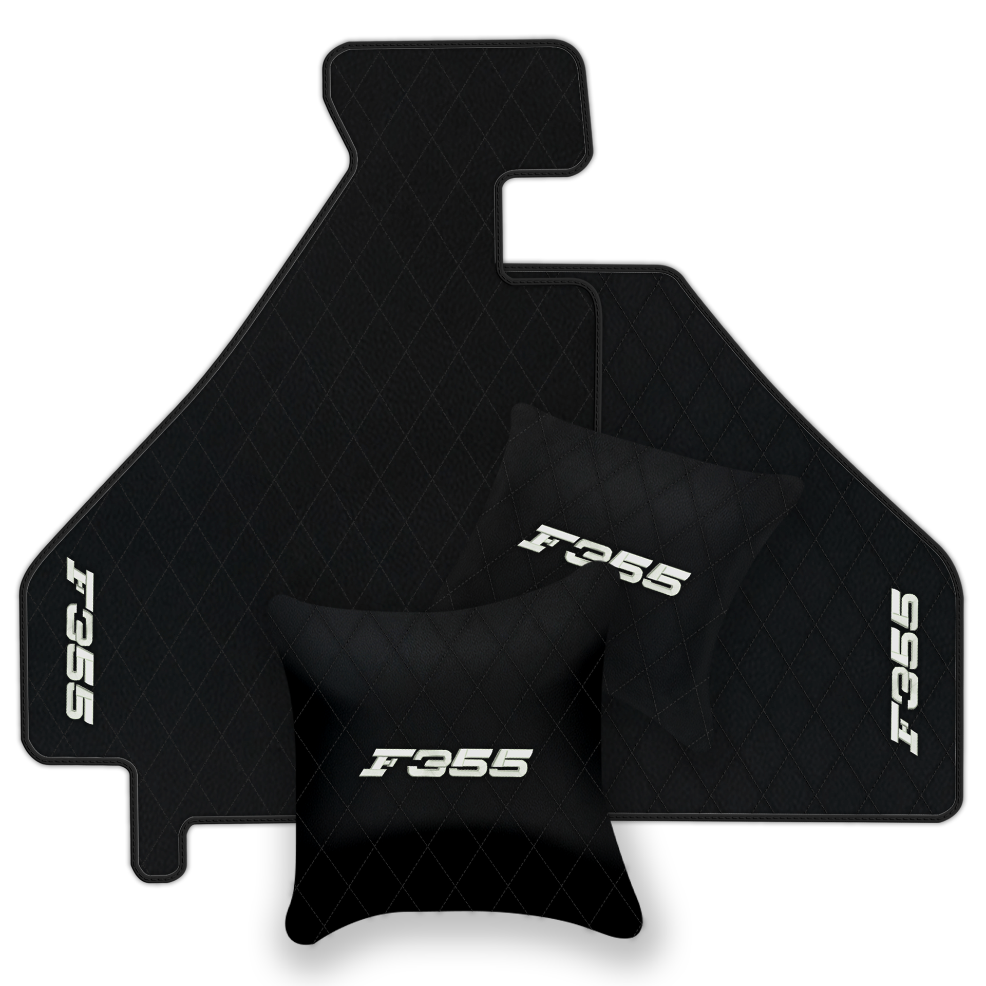 Luxury Black Leather Floor Mats for Ferrari 488 Spider (2016-2022)