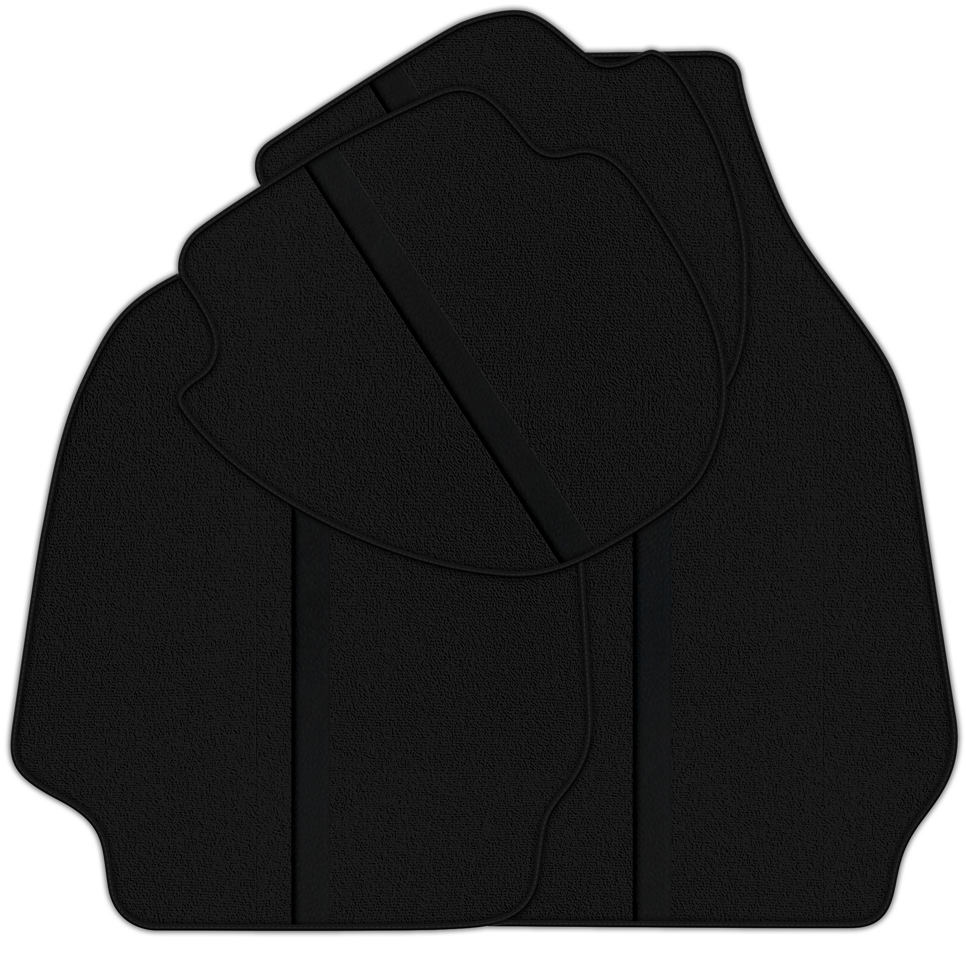 Black Floor Mats with Leather Line for Porsche Classic 911 (1963-1989) - Various Colors