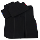 Premium Black Floor Mats for BMW - Carbon Fiber Style Detailing