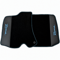 Black Floor Mats for Ferrari Roma (2021-2027) with Leather - Red logo