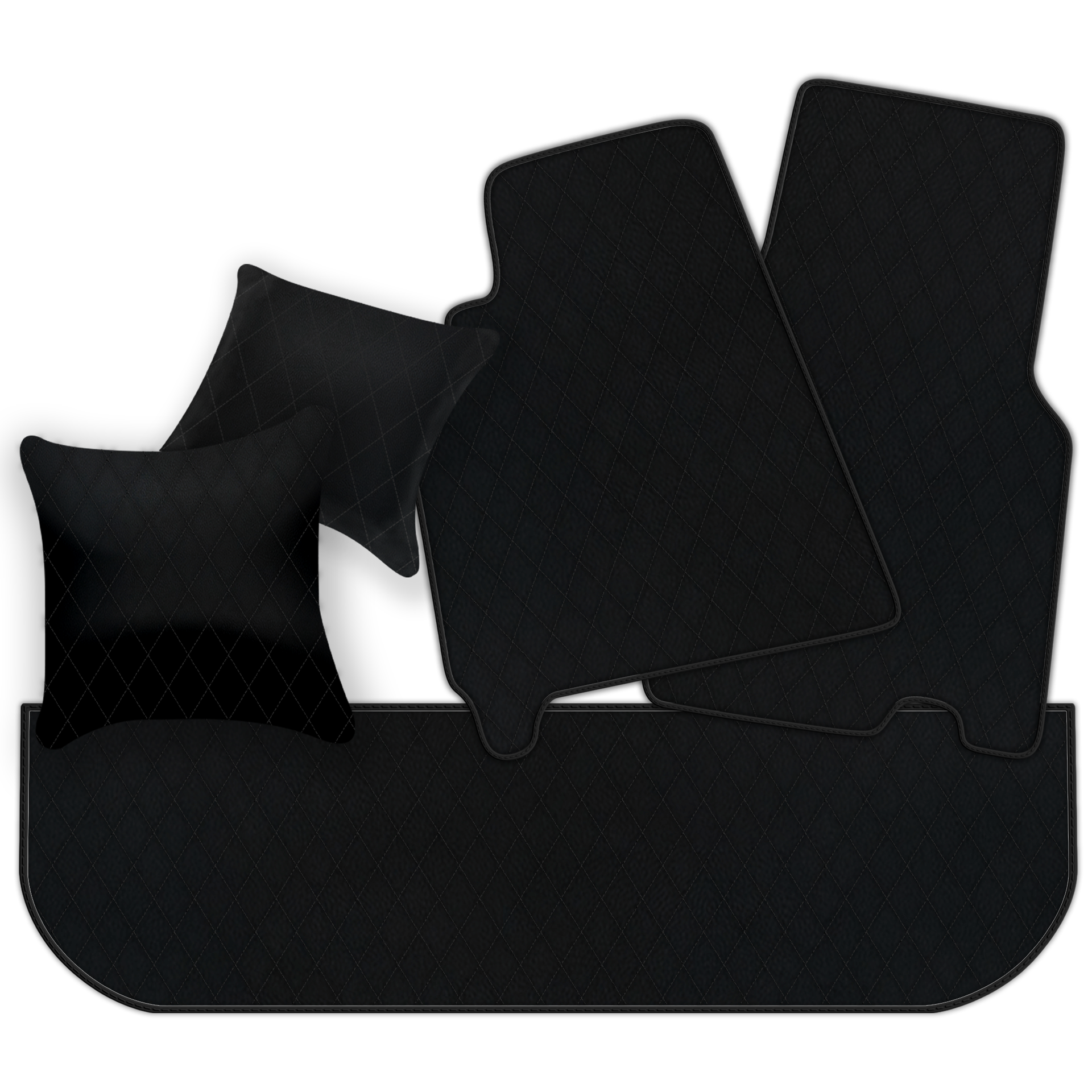 フェラーリ 550 マラネロ (1996-2002) 用シングル ダイヤモンド パターンのカスタマイズ可能なレザー フロア マット - AutoWin