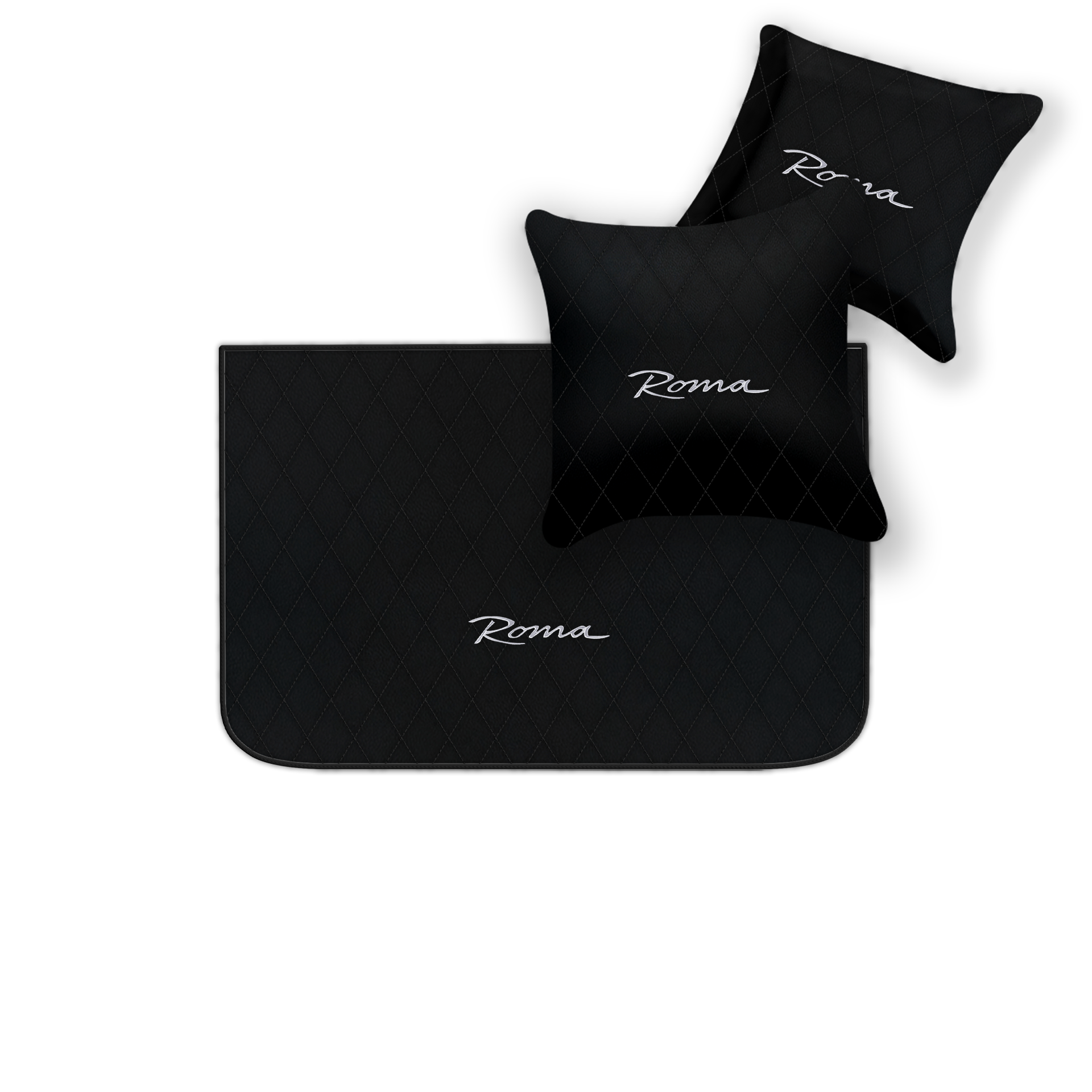 Premium Black Leather Floor Mats for Ferrari Portofino (2018-2023)