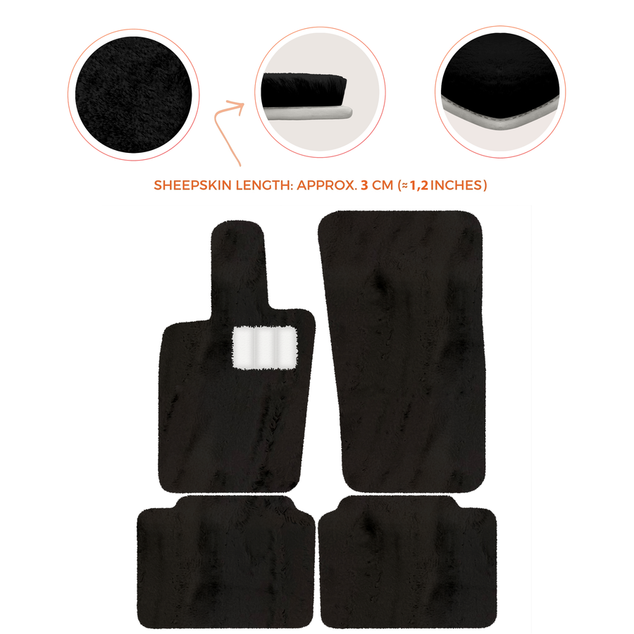 Luxury Sheepskin Floor Mats for Porsche Panamera (2017-2023)