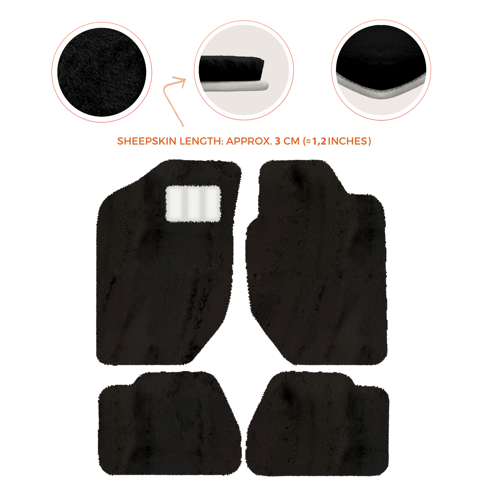 Luxury Sheepskin Floor Mats for Land Rover Discovery Sport (2015-2019)