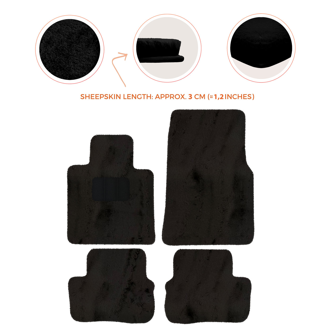 Premium Sheepskin Floor Mats for Rolls-Royce Shadow (1965-1977)