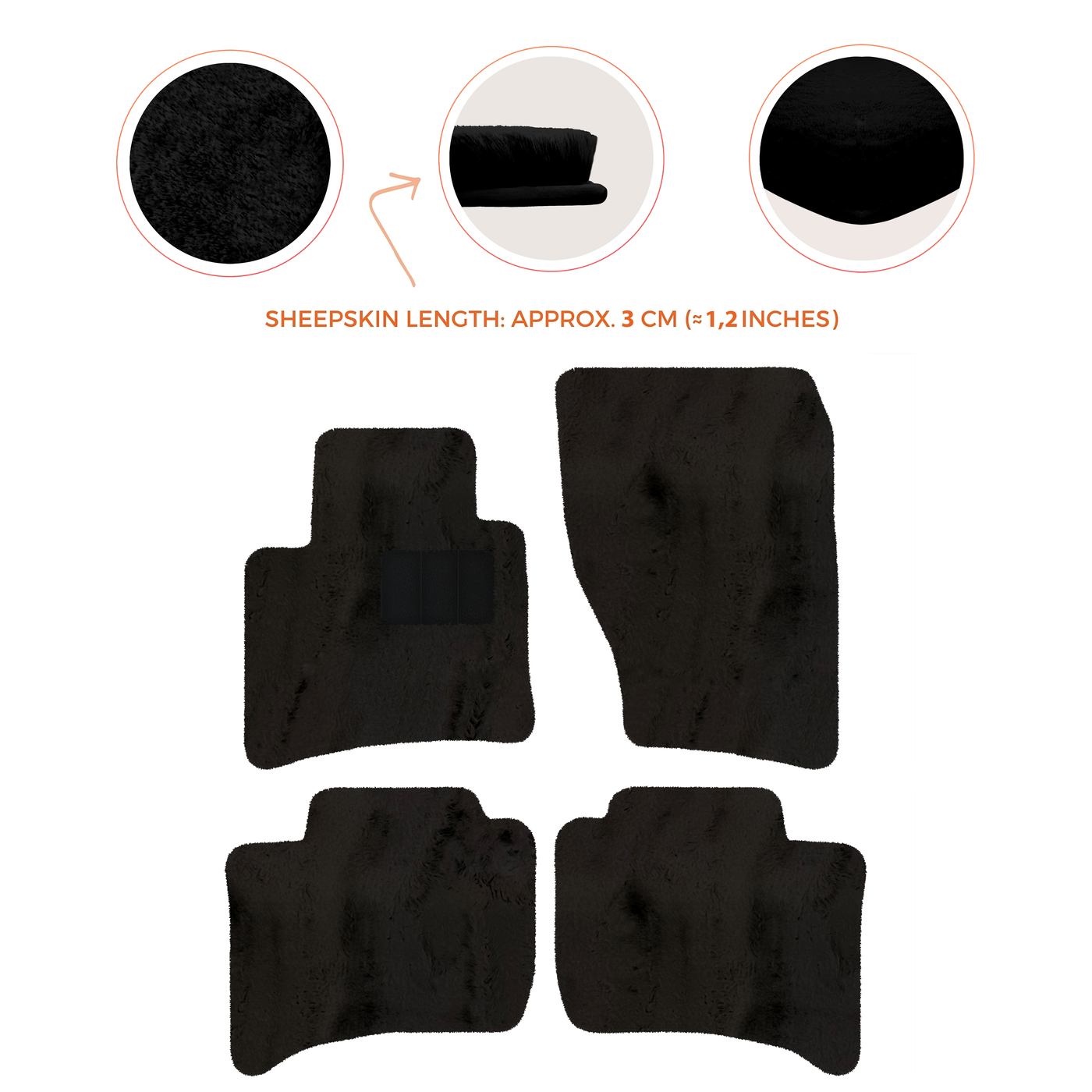 Premium Sheepskin Floor Mats for Porsche Cayenne (2010-2018)