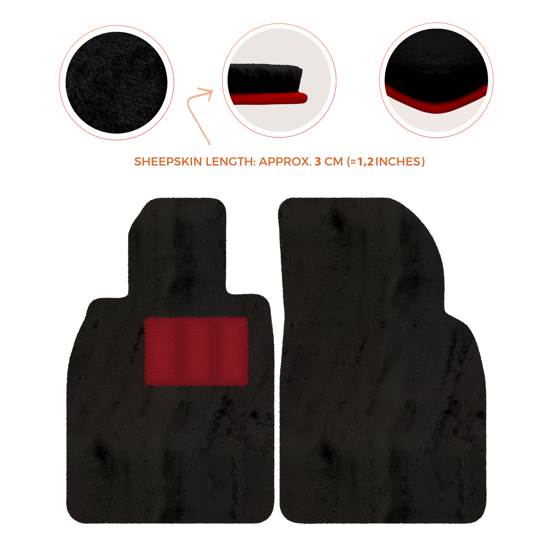 Deluxe Luxury Sheepskin Floor Mats for Porsche 911 SC (1978-1984)