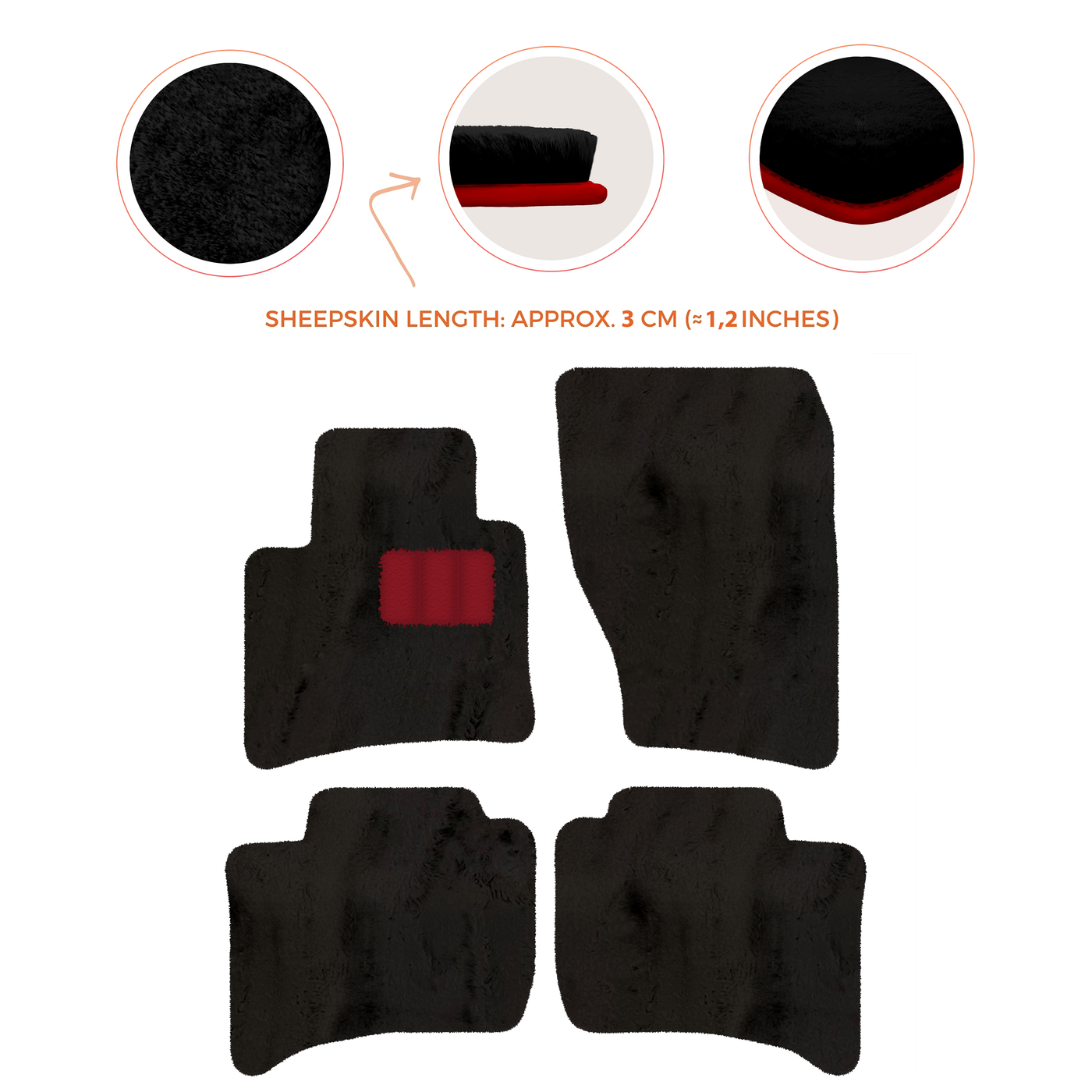 Premium Sheepskin Floor Mats for Porsche Cayenne (2010-2018)