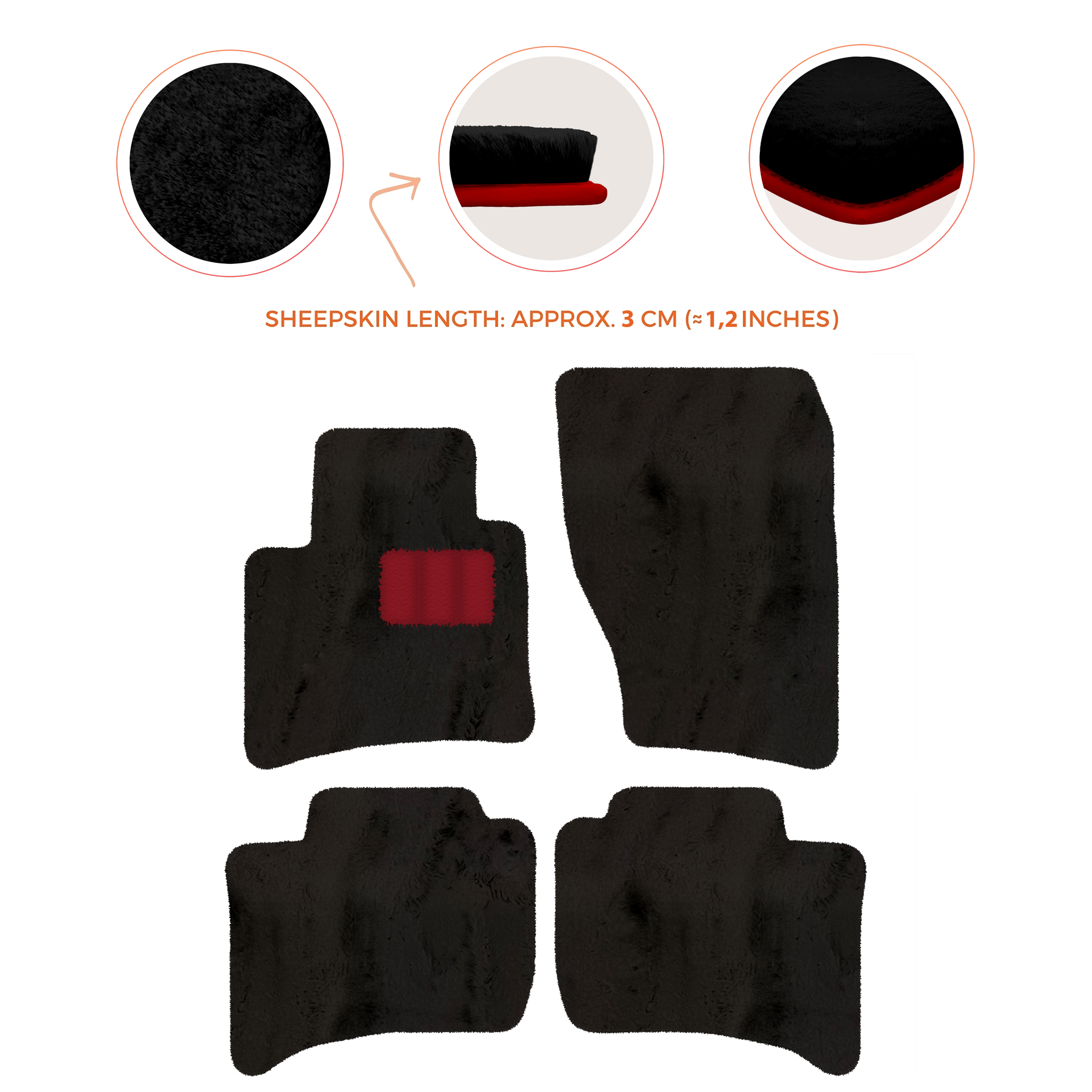 Premium Sheepskin Floor Mats for Porsche Cayenne (2010-2018)